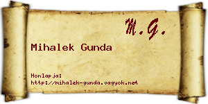 Mihalek Gunda névjegykártya